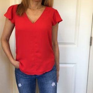 H&M red top short sleeves size 4
